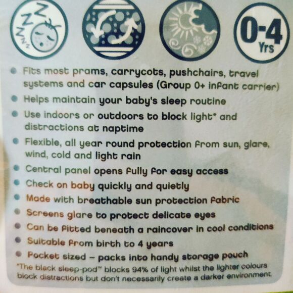 Baby Child Stroller Pram Buggy Sleep Pod Sun Shade Cover Canopy UNIVERSAL NEW - Picture 5 of 11